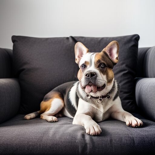 dog on a sofa